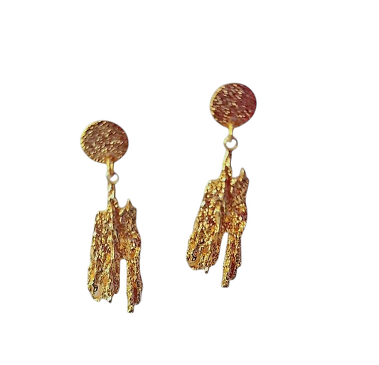 Textured earrings-Ally Earring-18K real gold plated .