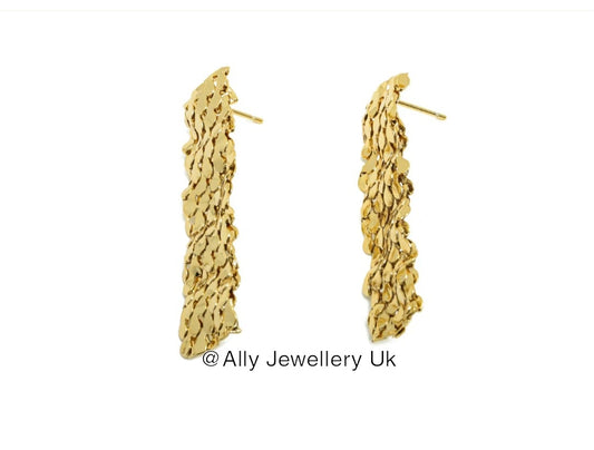 Wave earrings- 18k gold plated