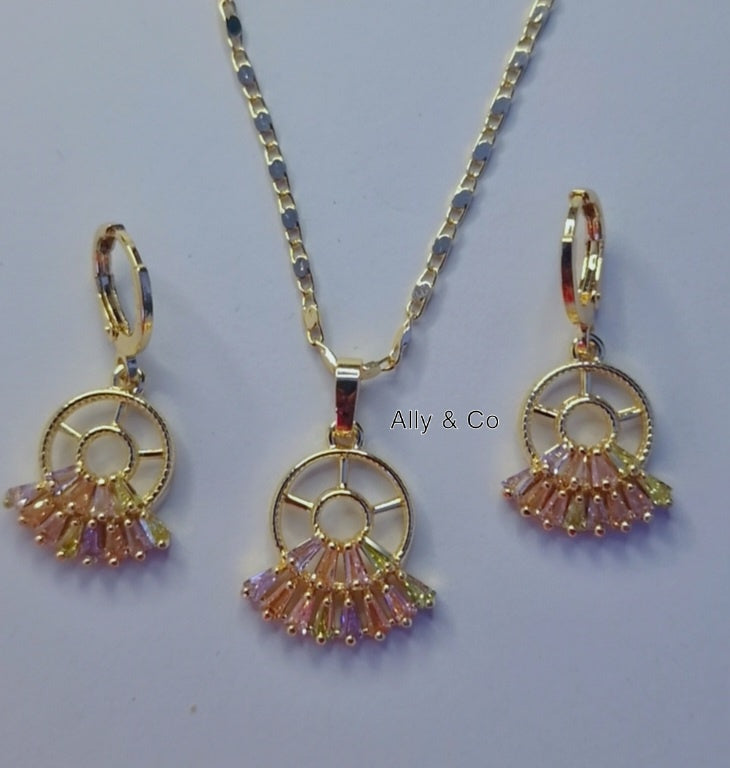 Vitange earrings and necklaces- set 18k gold plated