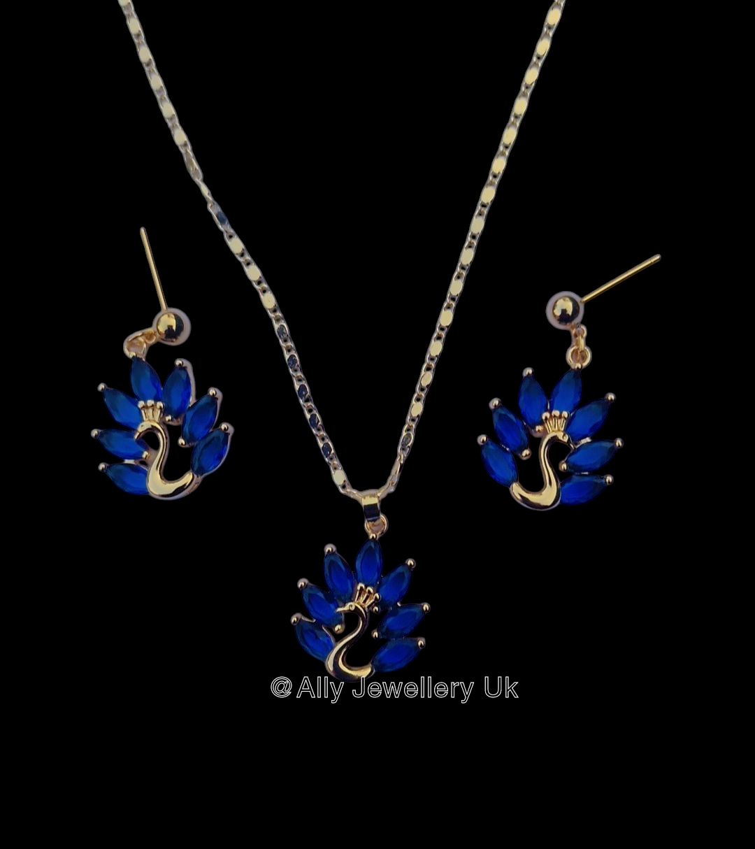 Goose earrings and necklaces set -18ct gold plated