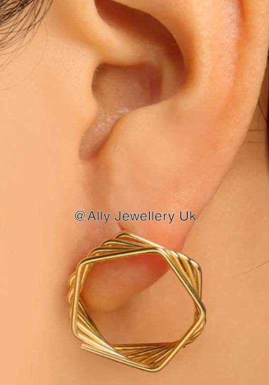 Wired Earring 18k gold plated